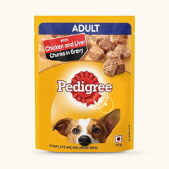 Pedigree Chicken & Liver Chunks in Gravy Pouch Adult Dog Wet Food